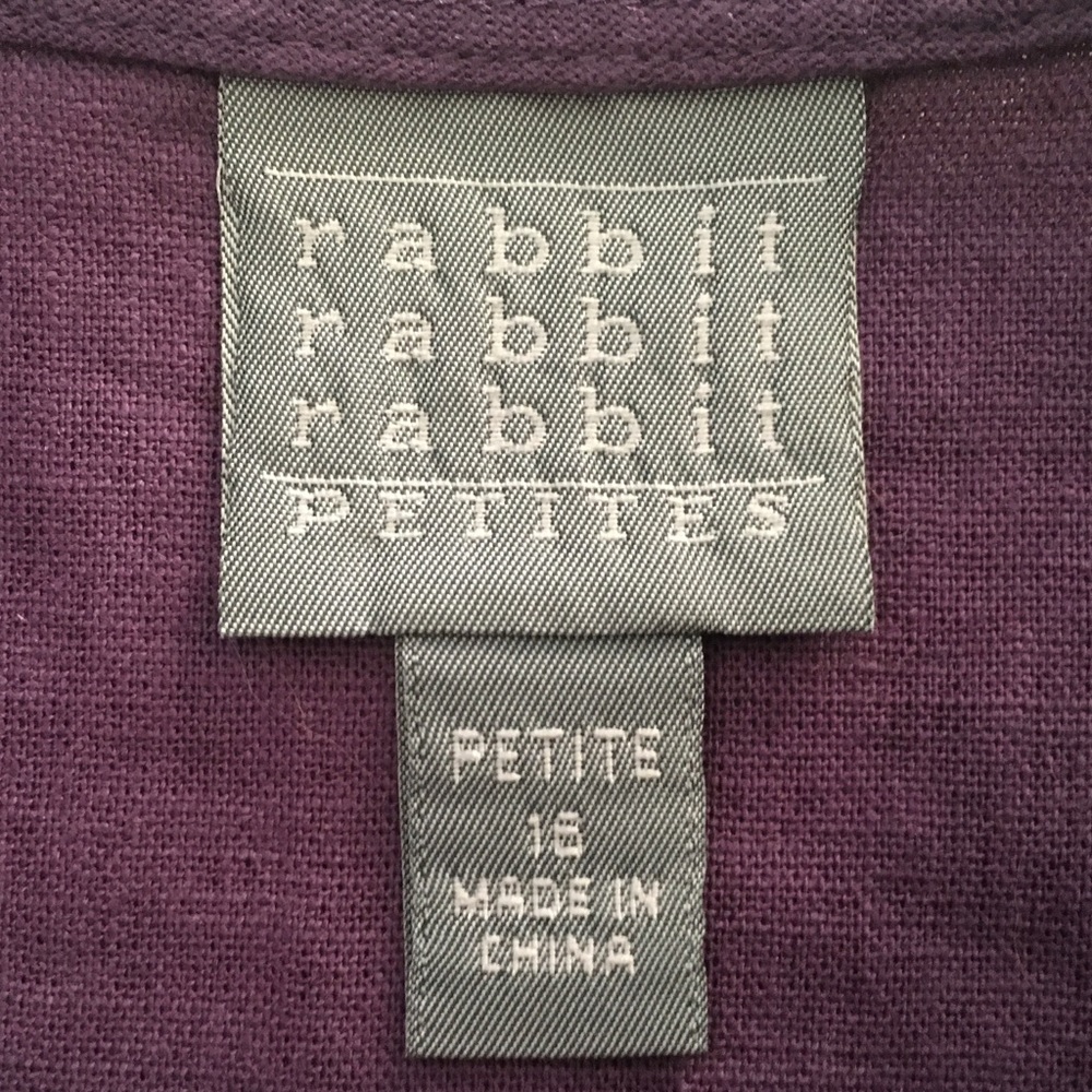 Linen blend Rabbit Rabbit Rabbit Sleeveless top PETITE - Picture 2 of 5